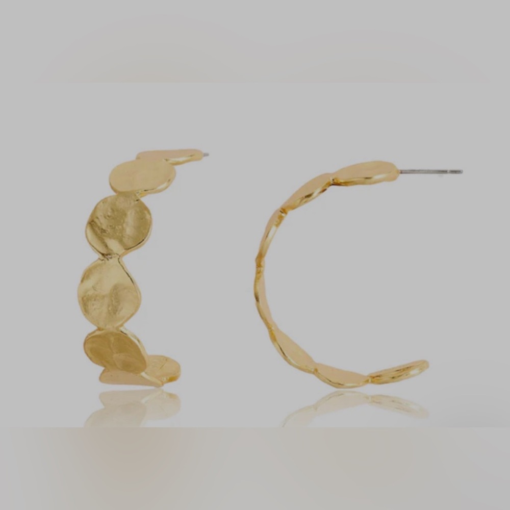 NWOT Mini Coin Hoop Gold Earrings by Karine Sultan
